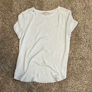 Loft; sheer, gold buttons